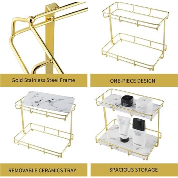 BathroomOrganizer Countertop PerfumeOrganizer Makeup Organizer Cosmetics Storage - Picture 5 of 6